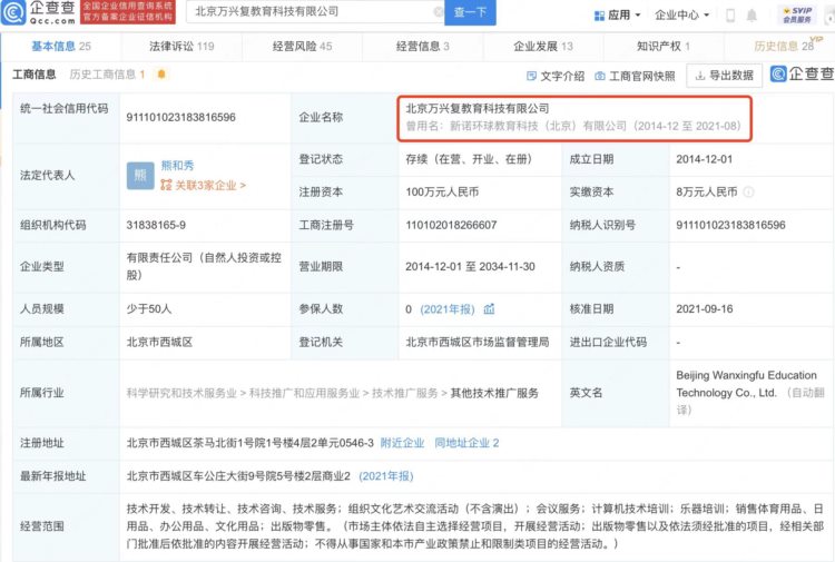 北京一教育机构无证培训英语被罚一千多万