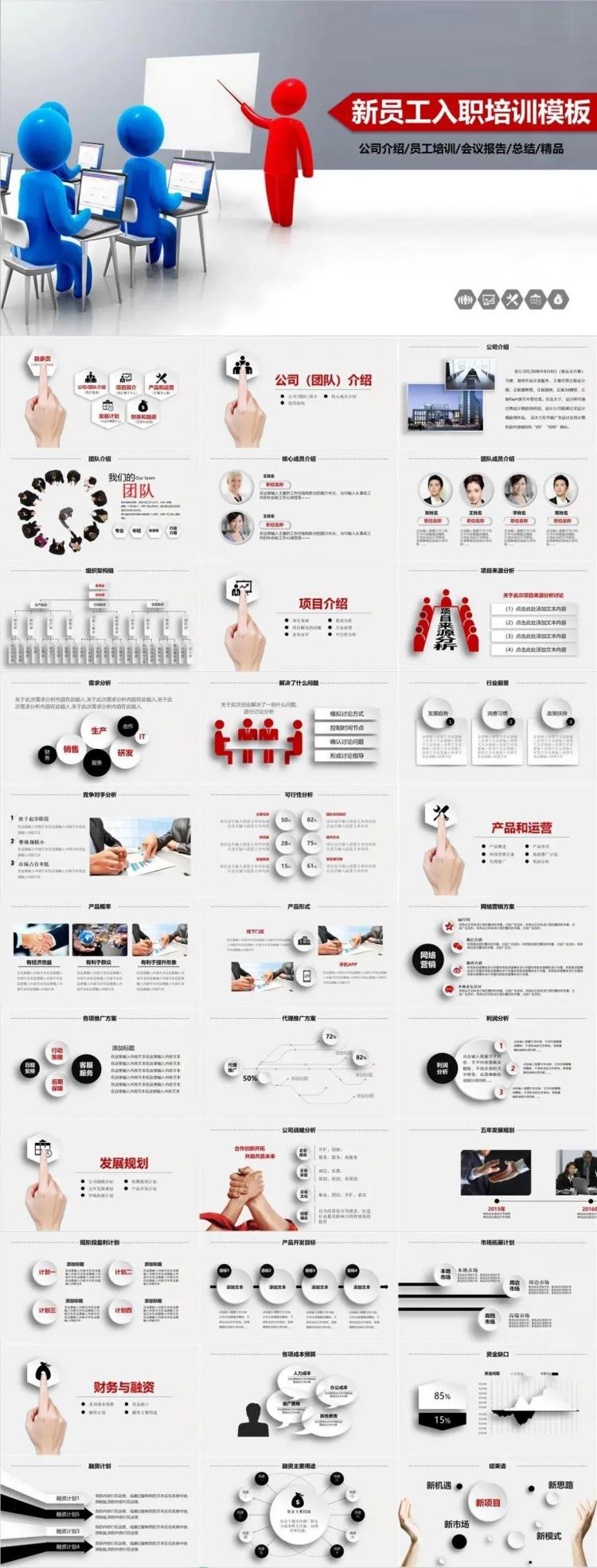 7套新员工入职培训PPT模板，企业岗位培训必备PPT