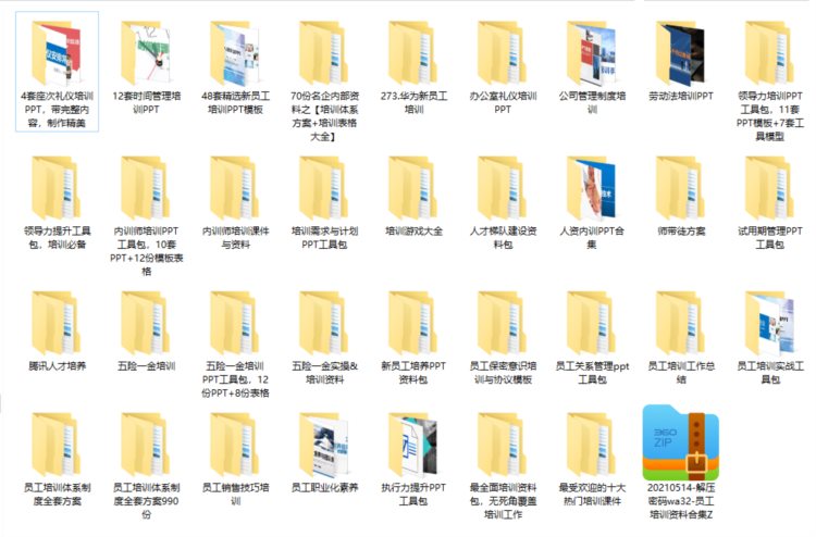 企业员工培训资料合集，专业案例教程工具，培训学习直接套用