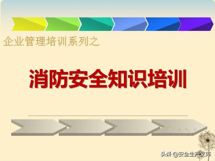 企业管理培训系列之消防安全知识培训