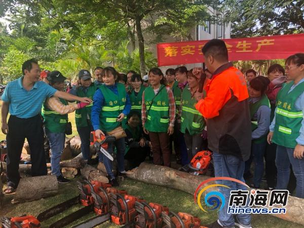 备战台风季 海口组织园林工人开展应急机械设备操作培训