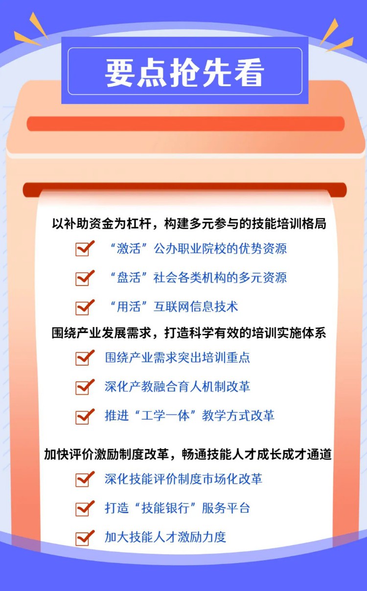 健全「终身职业技能培训制度」的七大举措来了！你将得到这些好处