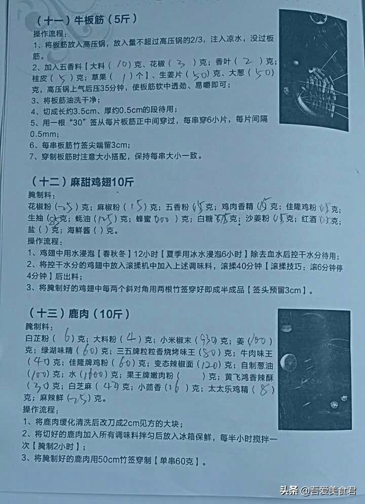 冰城串吧烧烤全套内部培训资料，刘师兄花大价钱学到的秘方