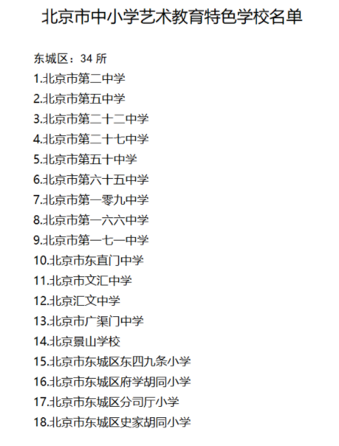 370所中小学入选北京市艺术特色学校，全名单来了