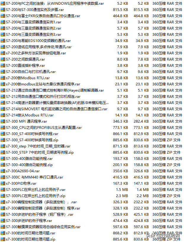 模拟量控温、PID算法演示，水泵、PLC电机等793个西门子程序案例