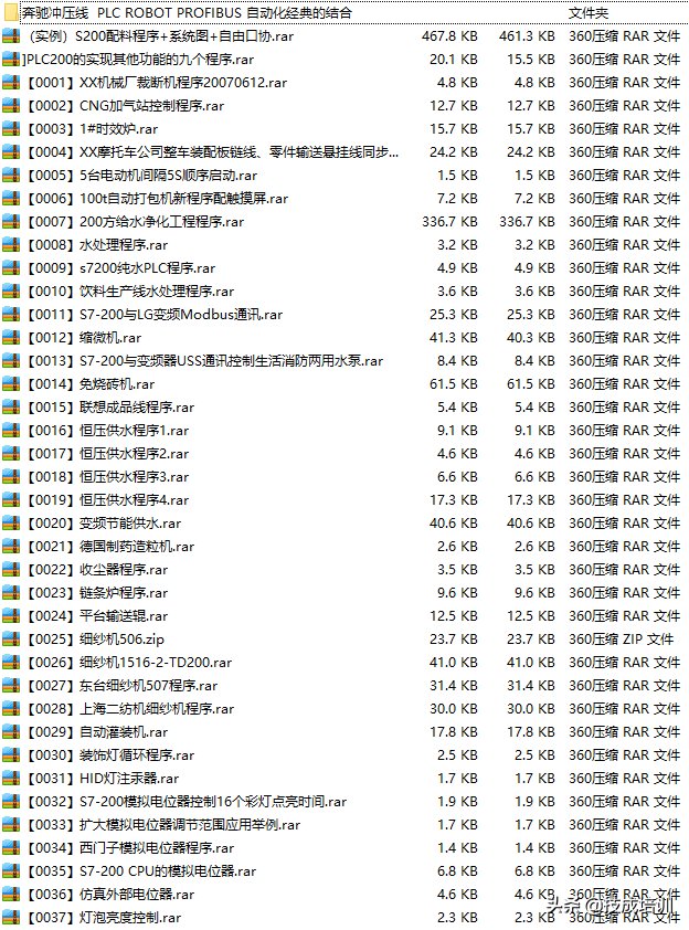 模拟量控温、PID算法演示，水泵、PLC电机等793个西门子程序案例