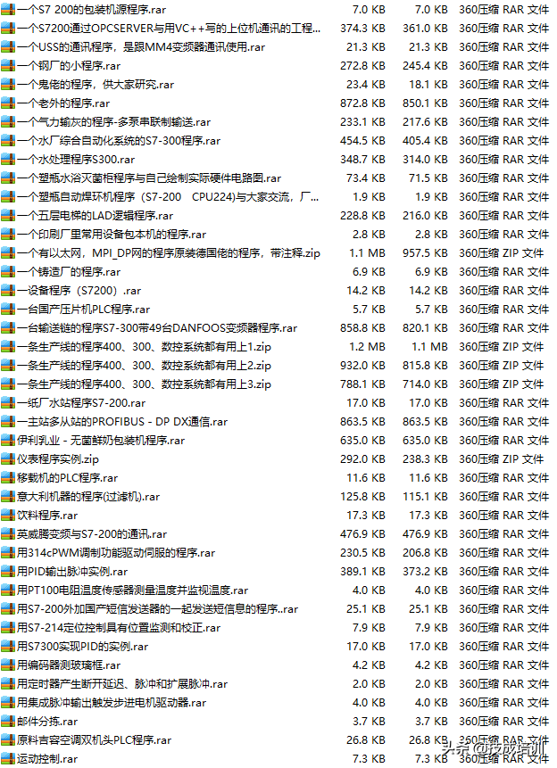 模拟量控温、PID算法演示，水泵、PLC电机等793个西门子程序案例