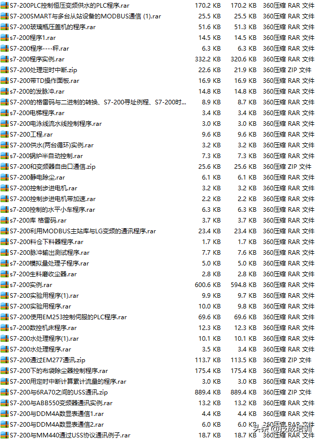 模拟量控温、PID算法演示，水泵、PLC电机等793个西门子程序案例