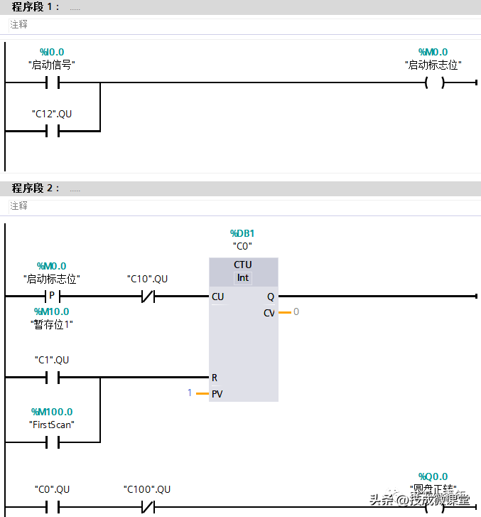 PLC程序案例——用计数器控制圆盘正反转动，进阶必学！