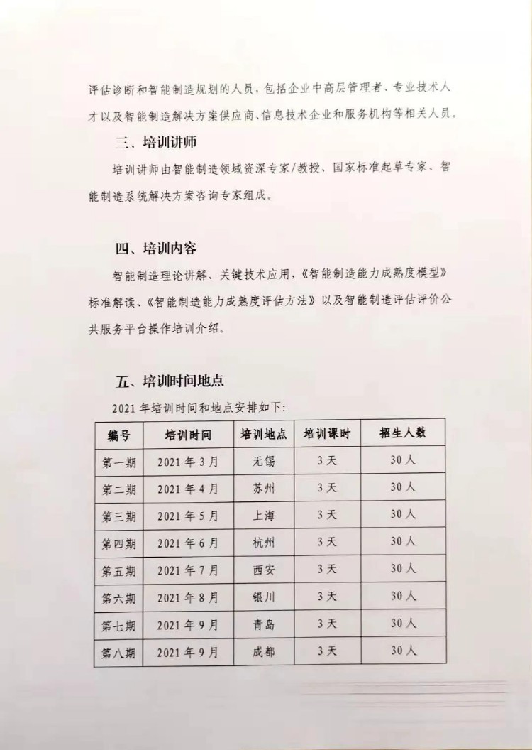 培训|2021年智能制造能力成熟度模型培训计划