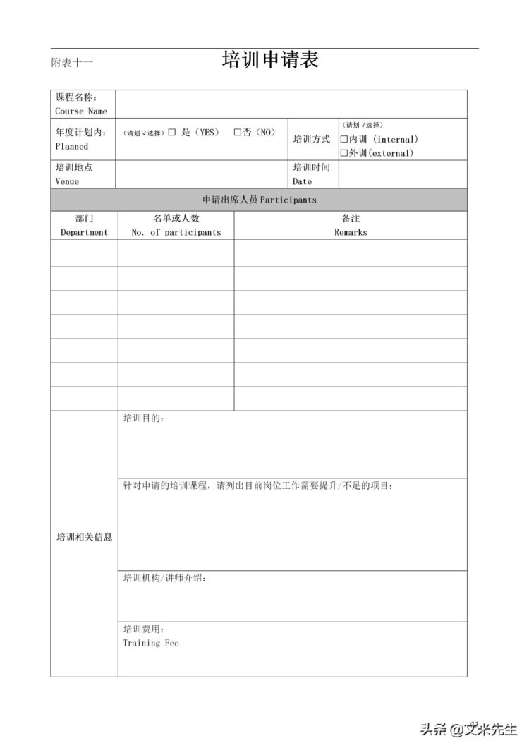 培训管理手册涉及的流程表格：48页知名公司培训管理手册超详细