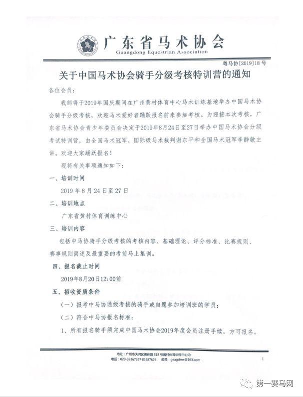 全国马术冠军主讲，中马协骑手分级考试特训营开始报名啦