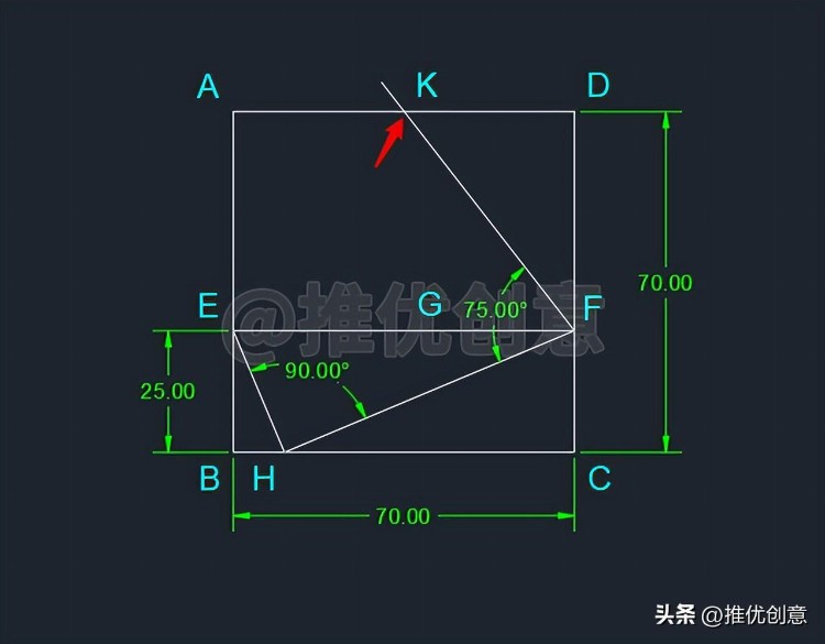 利用几何知识绘图 工程制图 autocad 机械制图 cad教学 cad画图教程