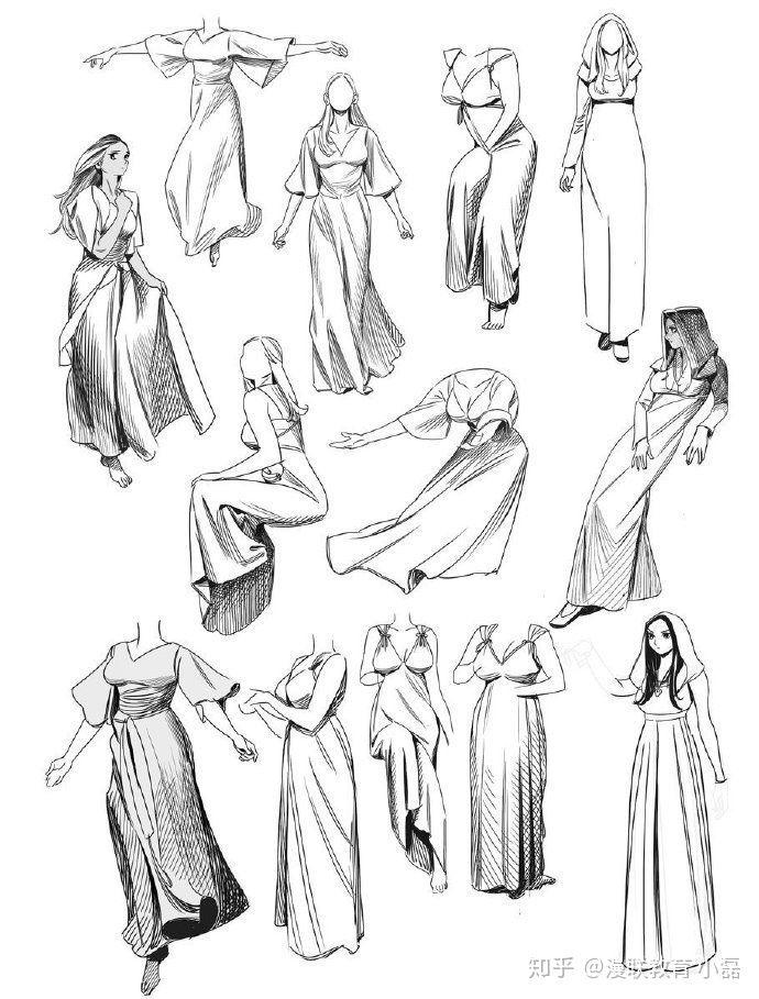 「教程」漫画线绘的衣褶布料处理方法，专业漫画培训课程