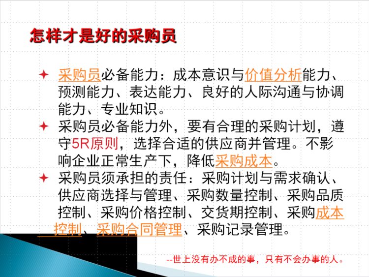 采购经理熬了一周，终于把采购基础知识培训PPT做好，看完真心服