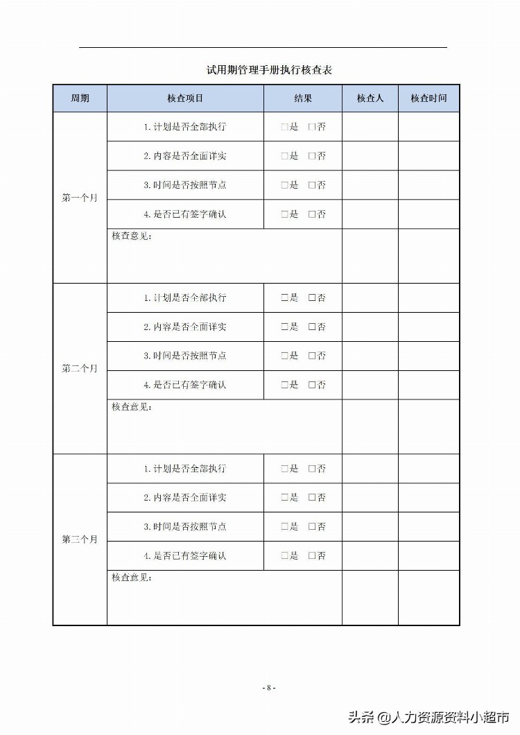 「培训与开发」员工试用期管理手册