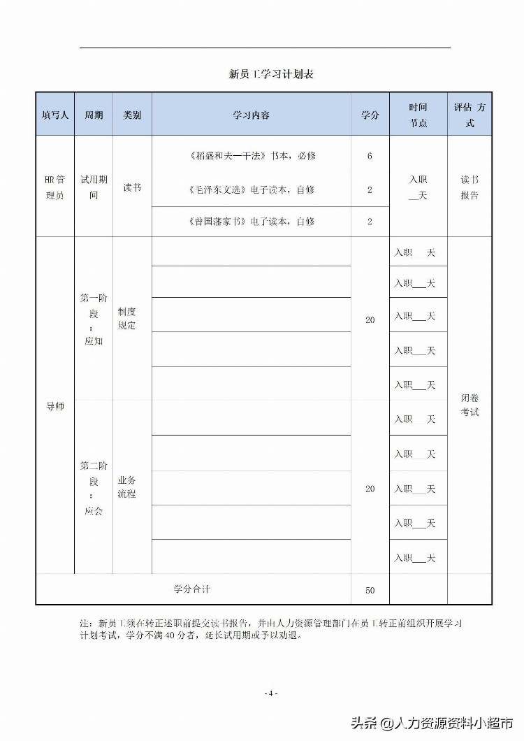 「培训与开发」员工试用期管理手册