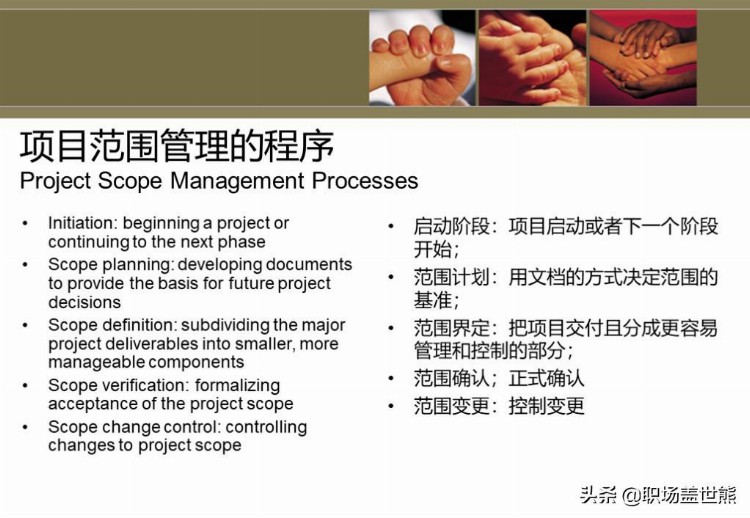 项目管理中英文培训资料（100页PPT）