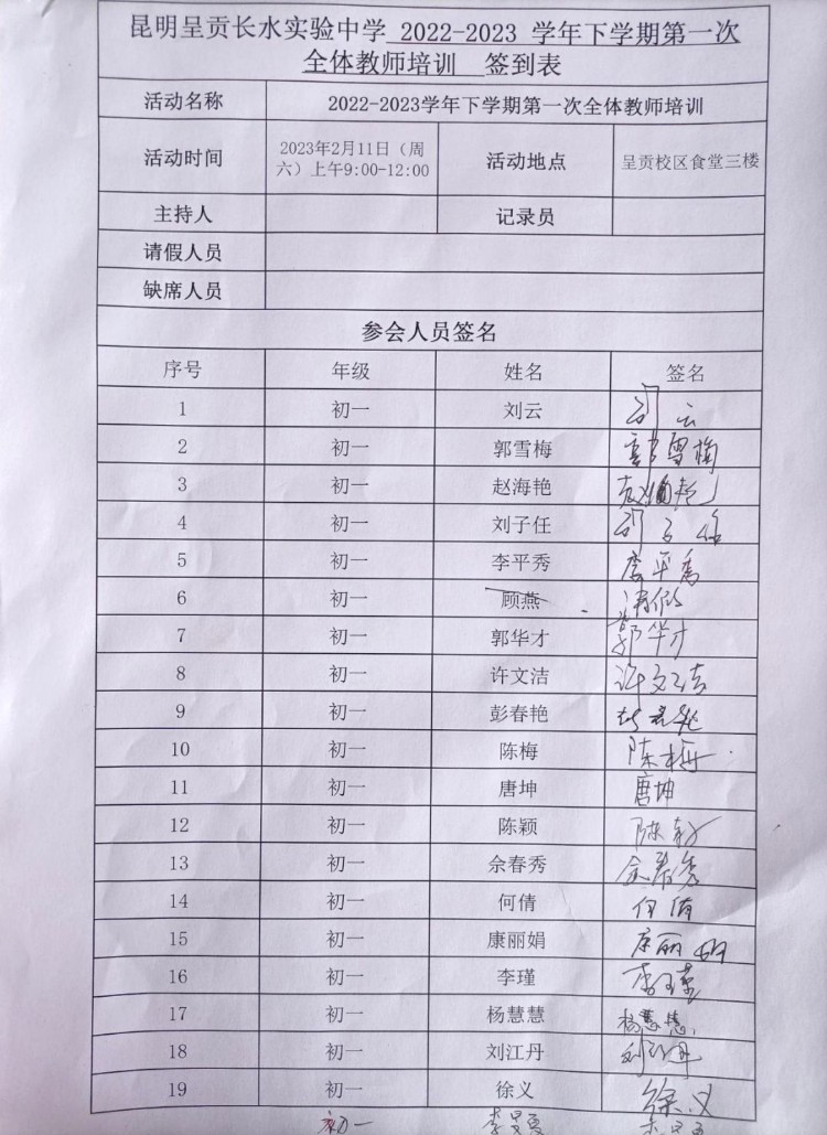 充充电，打打气，加加油——2022-2023学年度下学期全体教师培训