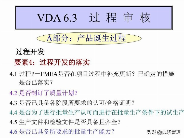 「体系管理」 VDA6.3培训教材PPT