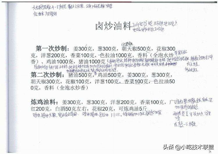 川式香辣油卤培训讲义，当初用了3千大洋学来的，挺值得学习的