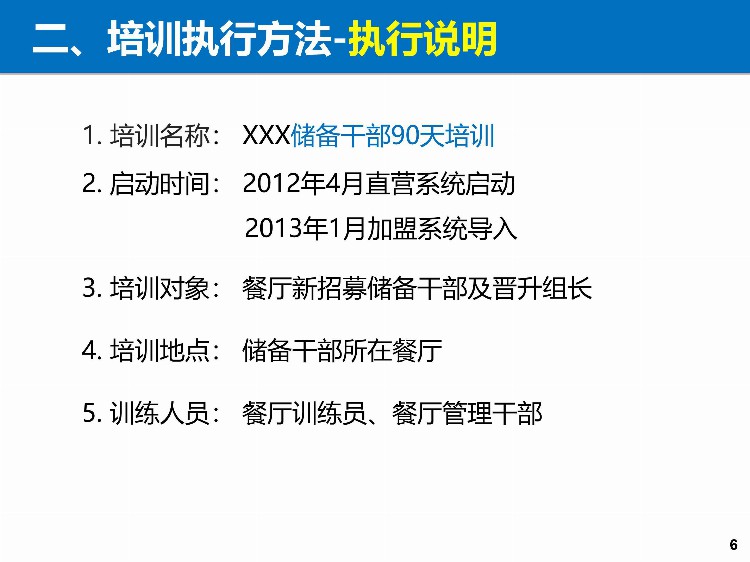 「培训」某餐饮连锁企业储备干部90天培训方案