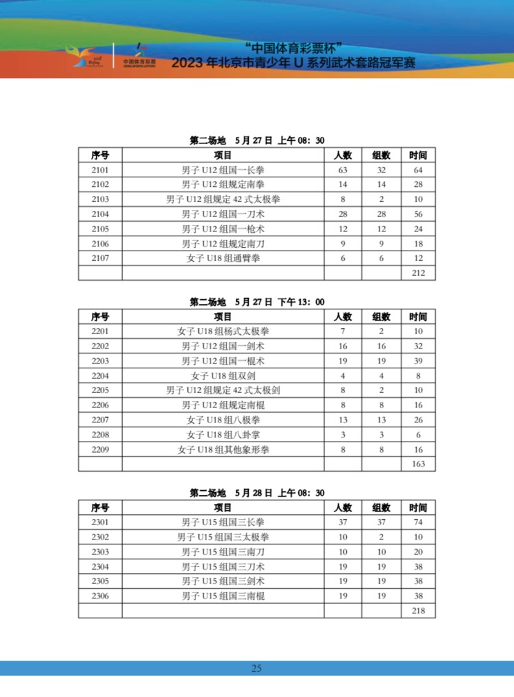 赛事预告！海淀区87名队员将参加U系列网球、武术套路冠军赛