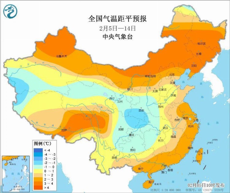 中国气象局：2月将有3次冷空气过程，南方地区多阴雨天气