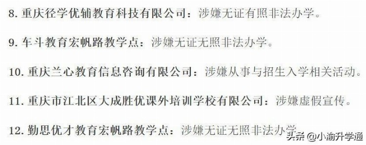 擦亮眼！重庆市校外培训机构黑名单来了（最新汇总）