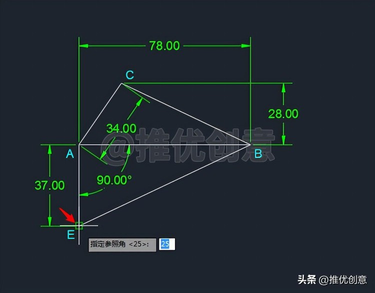 借助圆确定关键点绘图 CAD 制图 AutoCAD 实战教程 机械制图 工程制图