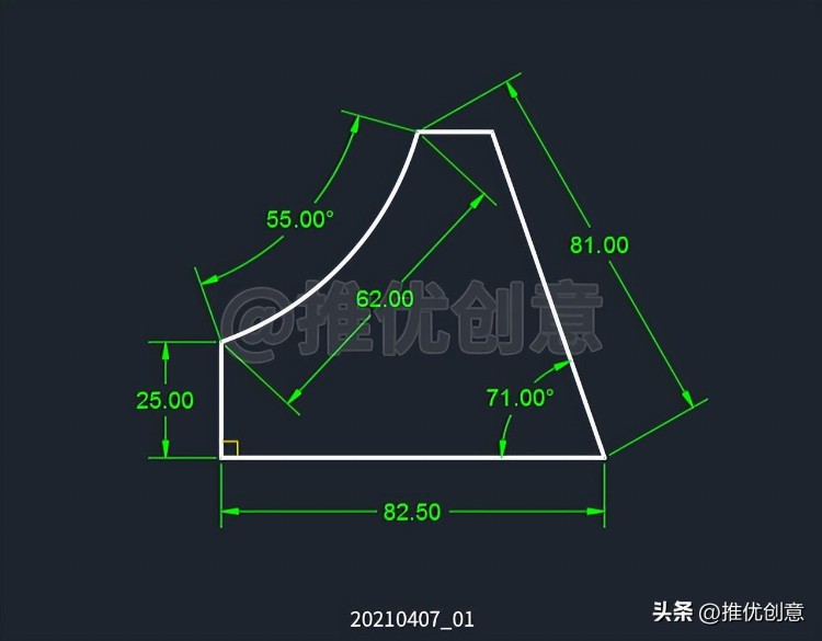 “起点、端点、角度”绘制圆弧 CAD 制图 AutoCAD 实战教程 机械制图