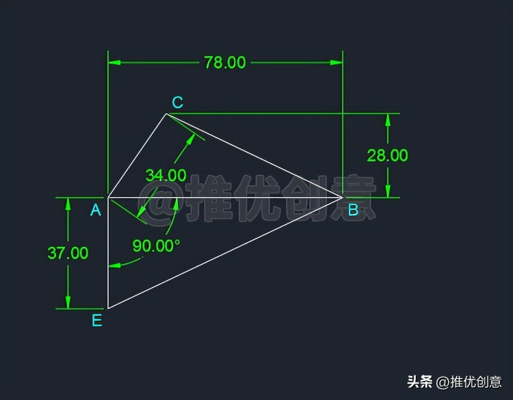 借助圆确定关键点绘图 CAD 制图 AutoCAD 实战教程 机械制图 工程制图