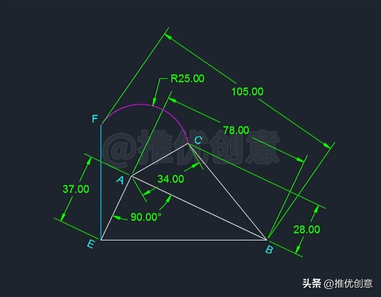 借助圆确定关键点绘图 CAD 制图 AutoCAD 实战教程 机械制图 工程制图