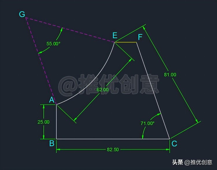 “起点、端点、角度”绘制圆弧 CAD 制图 AutoCAD 实战教程 机械制图