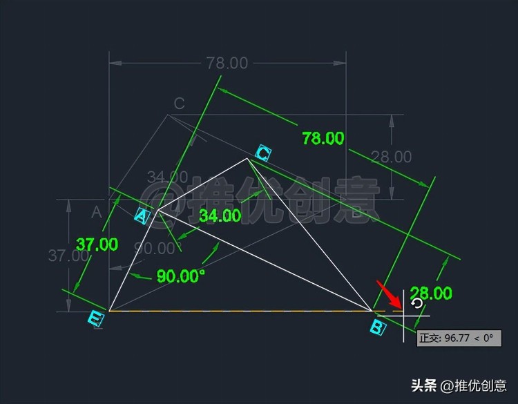 借助圆确定关键点绘图 CAD 制图 AutoCAD 实战教程 机械制图 工程制图