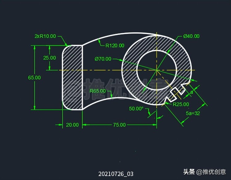 运用三个技巧绘制这幅图 工程制图 autocad cad教学 cad画图教程