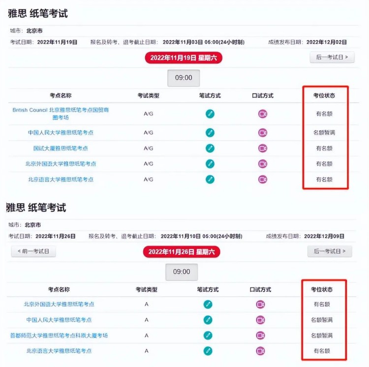 11-12月 雅思UKVI 新考位放出！雅思考位汇总来啦~快抓住最后时机