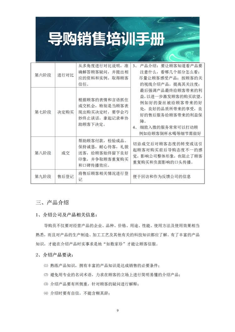 导购销售培训手册：103页导购八部曲、陈列技巧、电话营销等