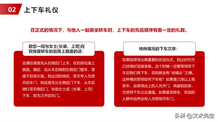 乘车礼仪，商务礼仪培训高级课程培训指导PPT模板，上下车礼仪