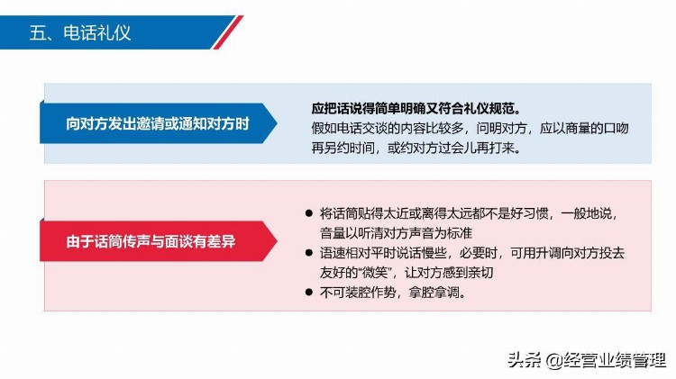 「业绩管理」企业培训之蓝色商务职场沟通礼仪教材PPT模板