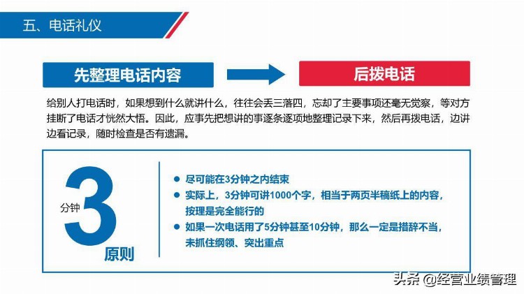 「业绩管理」企业培训之蓝色商务职场沟通礼仪教材PPT模板