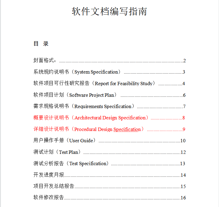 软件开发文档编写指南大全