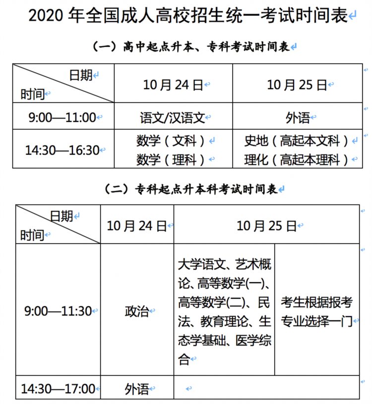 全国成人高考10月24日举行 教育部要求严防冒名顶替