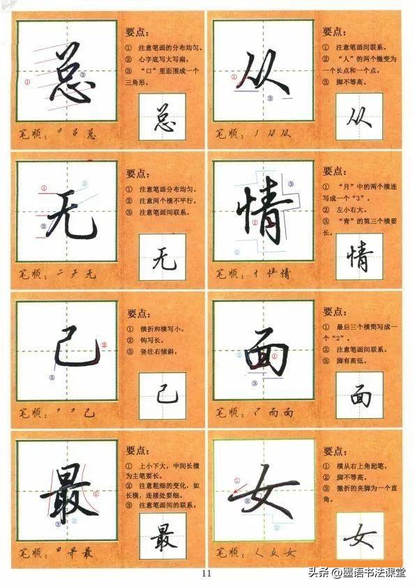 成人练字必备：常用1000 字行楷技法讲解