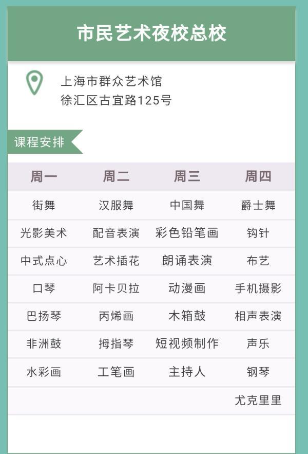 上热搜的上海市民艺术夜校开分校，12次课仅500元，你能就近入学吗？