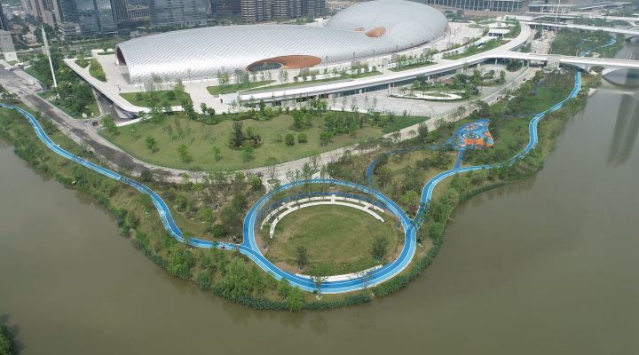 智能跑道、AI助手“陪练”、互动踩踏钢琴……杭州钱江世纪城亚运主题公园6月开放
