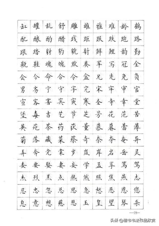 卢中南楷书钢笔字帖，1000常用字