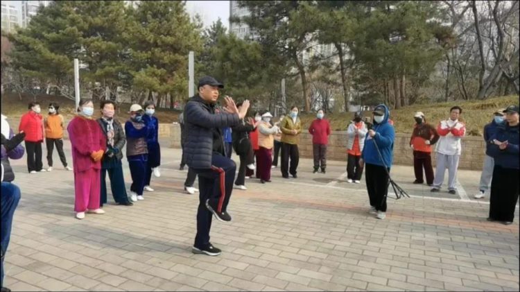 北体大黄康辉教授培训海太协会陈式队基本功和28式综合太极拳