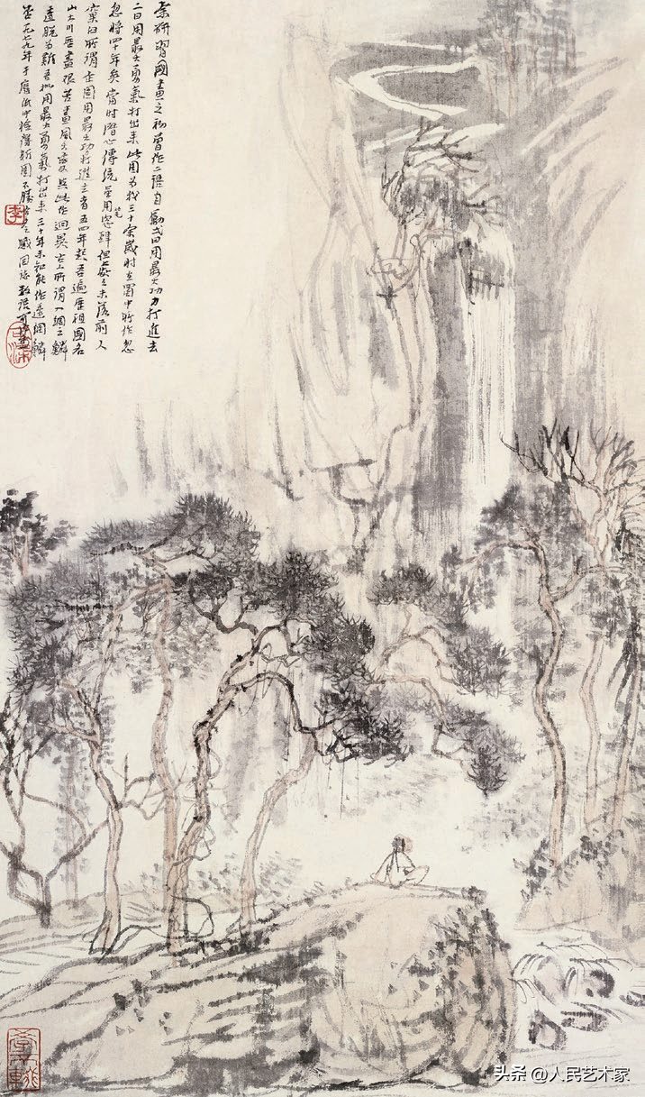 他开创了当代中国山水画第一派“李家山水”，师从齐白石、黄宾虹，致力于中国山水画改革