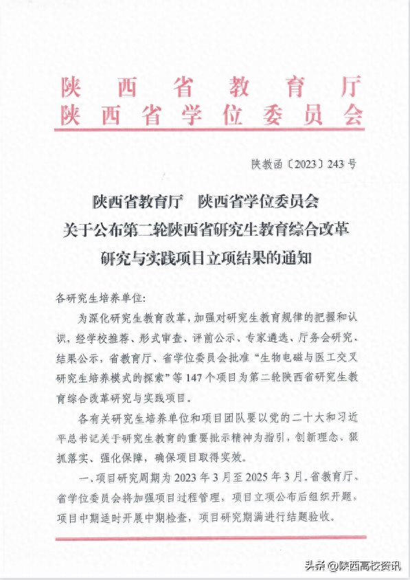 西安音乐学院获批陕西省研究生教育综合改革研究与实践项目